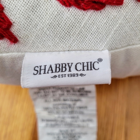 Shabby Chic Heart Shaped Embroidered‎ Throw Pillow Floral Embellished *read* - Picture 7 of 9